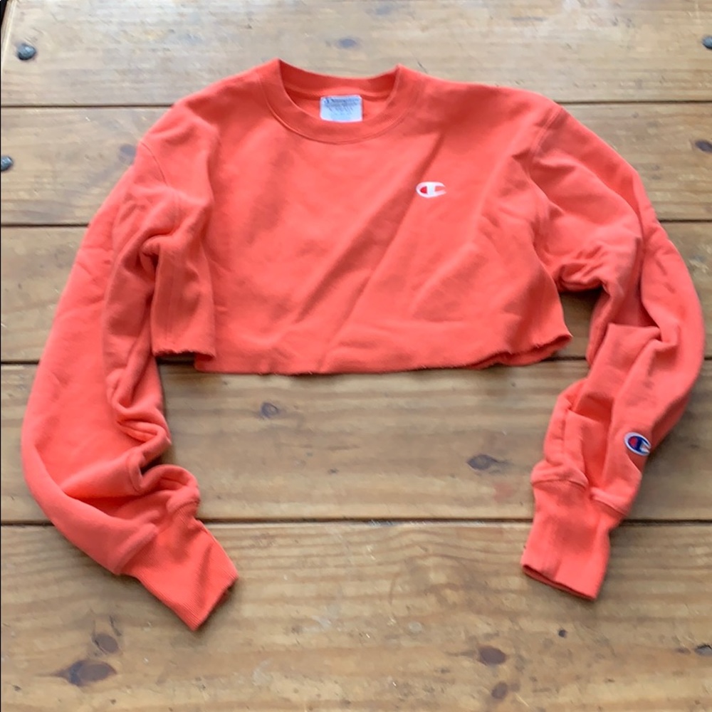 Champion Cropped Sweatshirt Coral Size XS